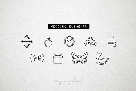 100 Wedding Icons Set - Expanded in Flower Icons - product preview 11