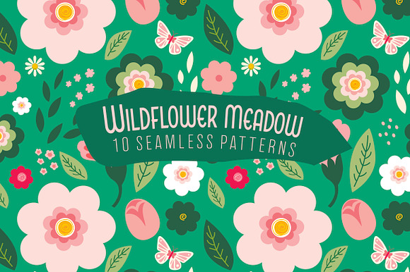 Wildflowers Seamless Patterns in Patterns - product preview 6
