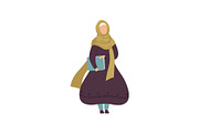 Muslim Woman Holding Folder with