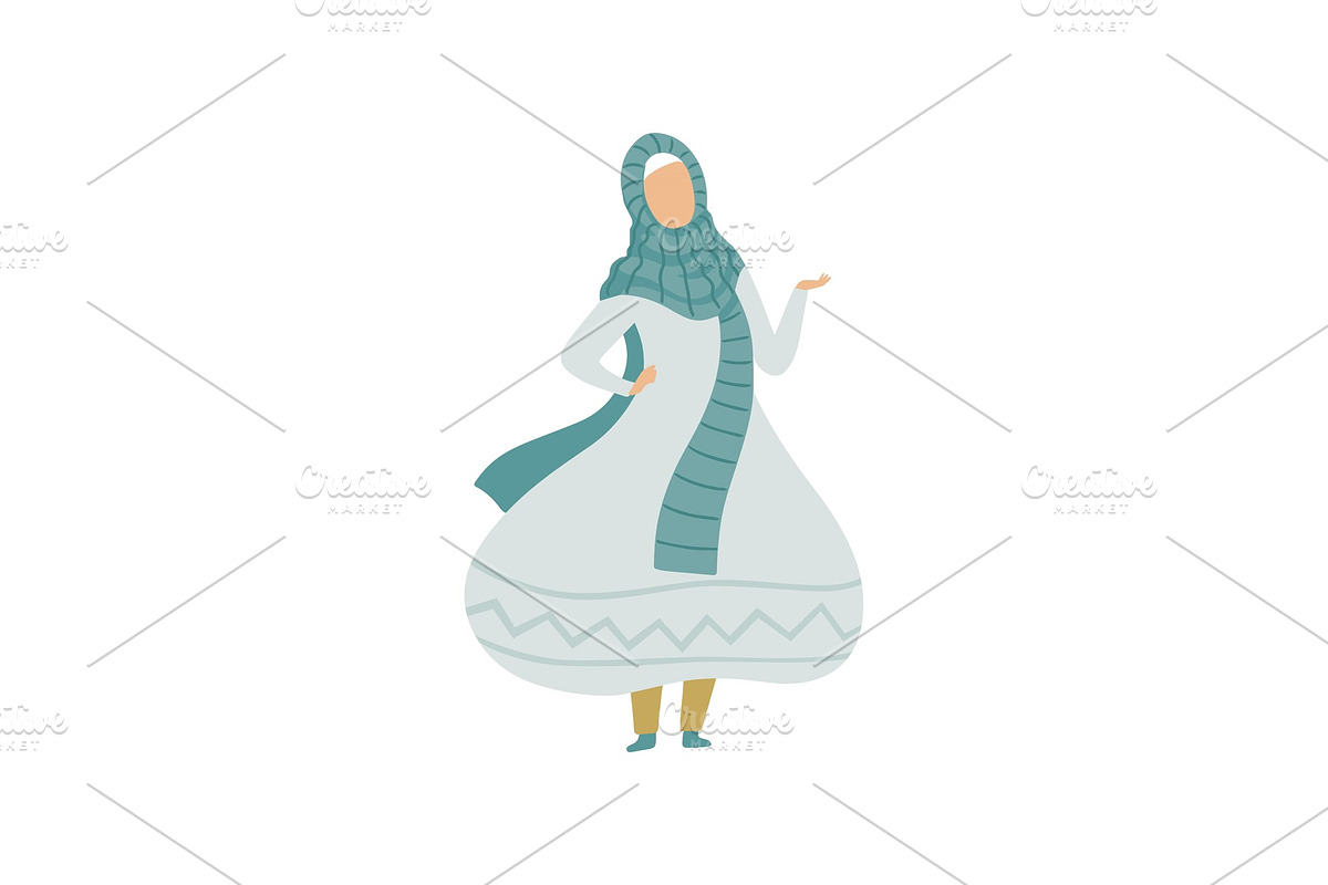 Beautiful Muslim Woman in Light in Illustrations - product preview 8