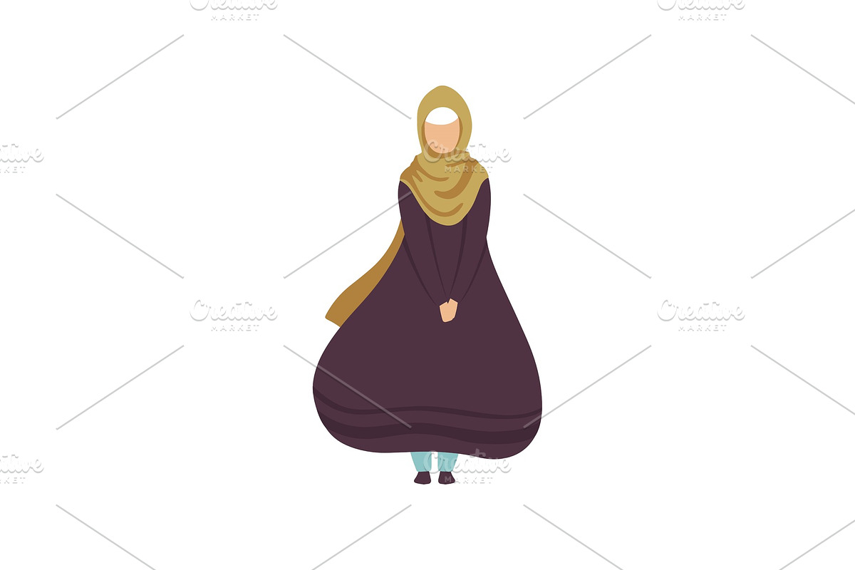 Beautiful Muslim Woman in in Illustrations - product preview 8