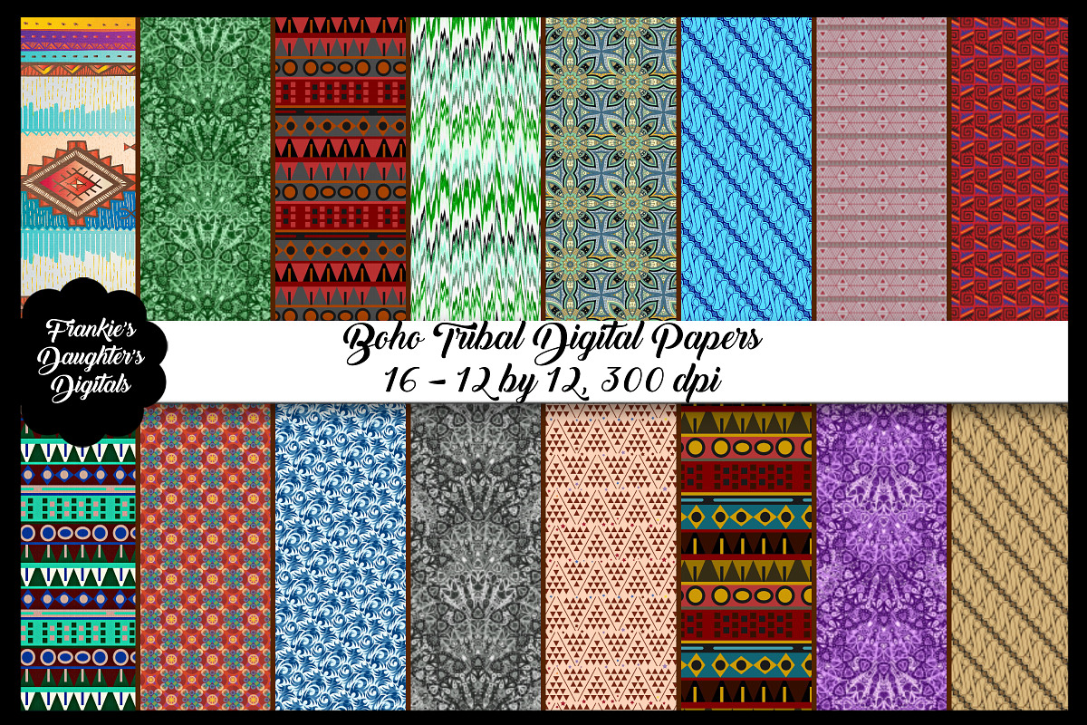 Boho Tribal Digital Papers in Patterns - product preview 8