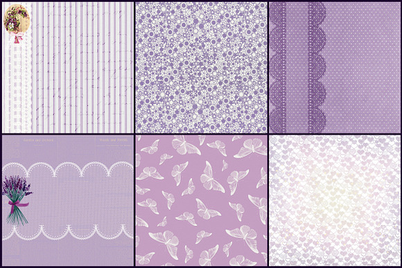 Vintage Lilac & Lace Digital Papers in Textures - product preview 1