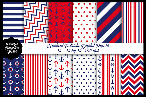 Nautical Patriotic Colors Papers