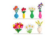 Vases of flowers