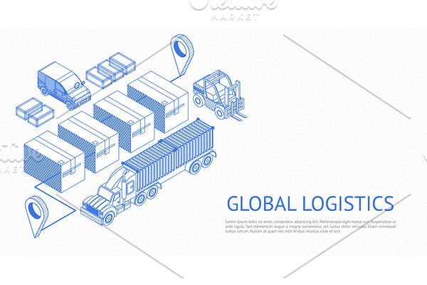 Global logistics vector design