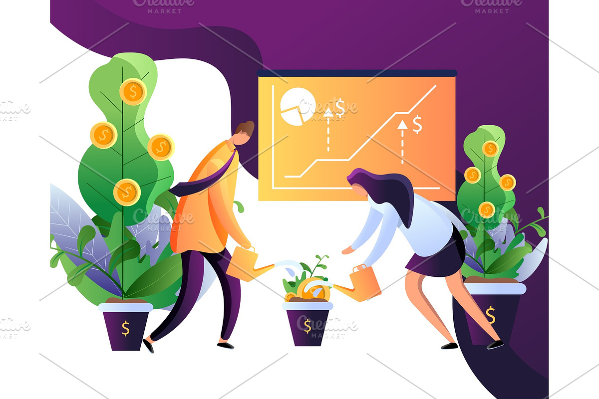 Money growing plant in Illustrations - product preview 8