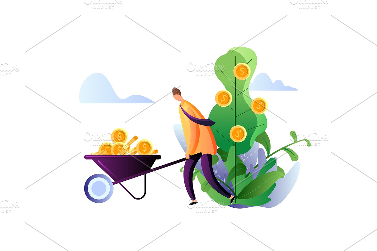 Money growing plant in Illustrations - product preview 8