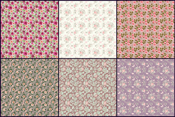 Shabby Chic Roses Digital Papers in Patterns - product preview 1