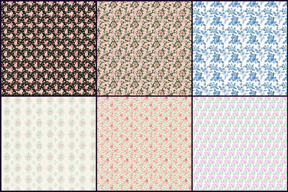 Shabby Chic Roses Digital Papers in Patterns - product preview 2