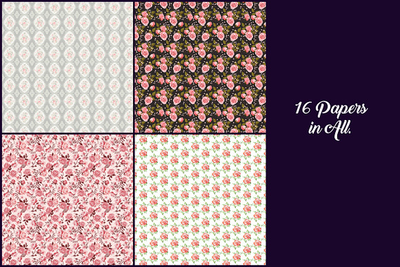 Shabby Chic Roses Digital Papers in Patterns - product preview 3