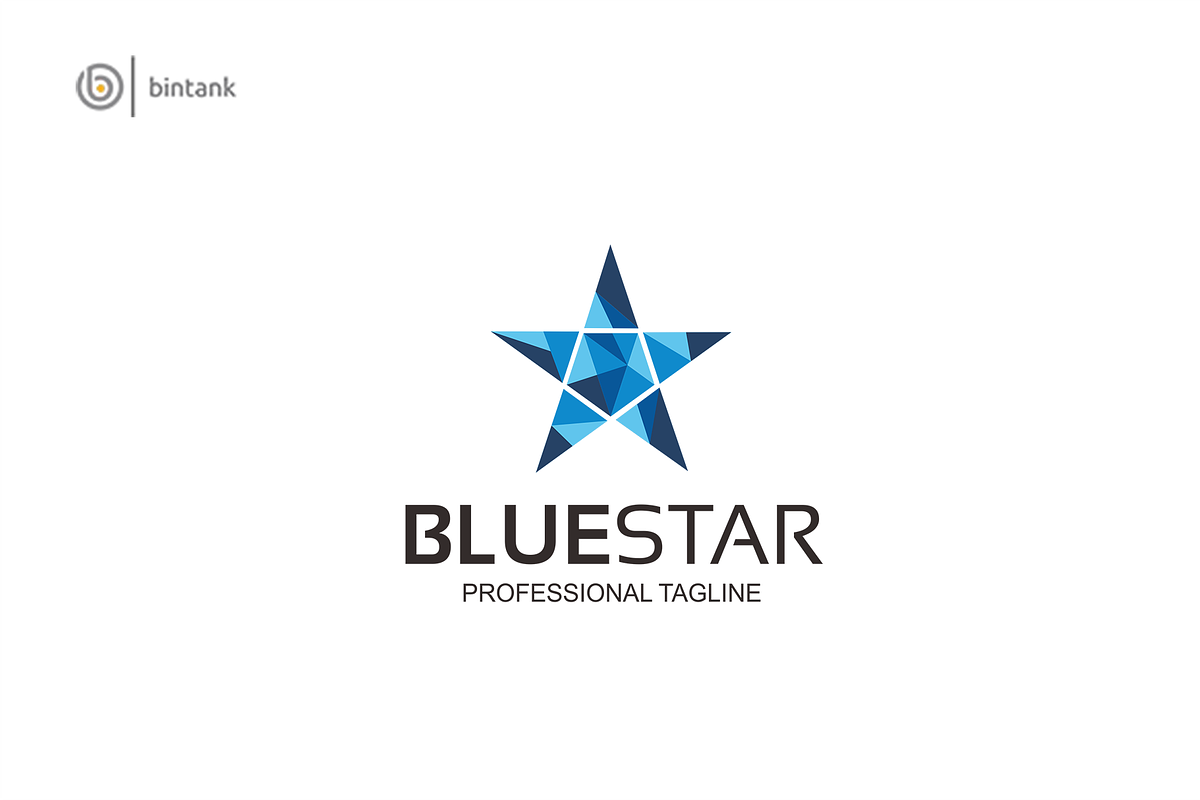 Poly Blue Star Logo in Logo Templates - product preview 8