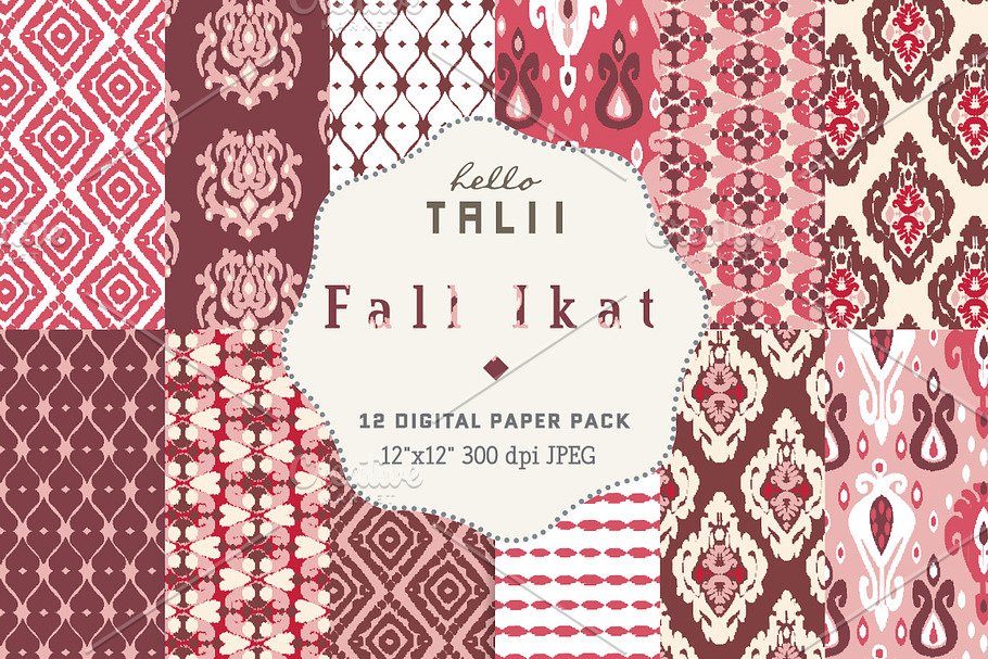 Ikat Digital Paper in Patterns - product preview 8
