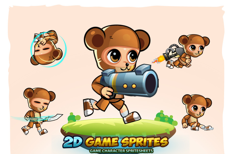 BearBoy 2D Game Sprites in Illustrations - product preview 8