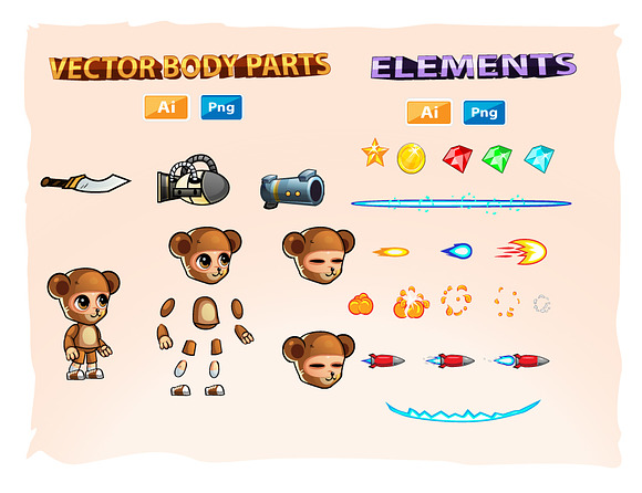 BearBoy 2D Game Sprites in Illustrations - product preview 2