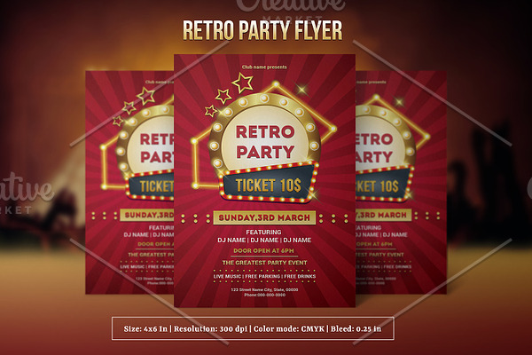 Retro Party Flyer V993