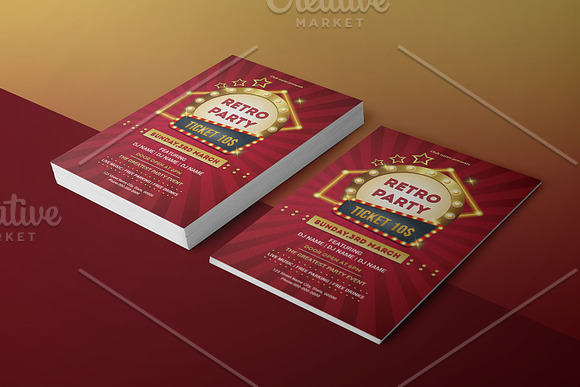 Retro Party Flyer V993 in Flyer Templates - product preview 2