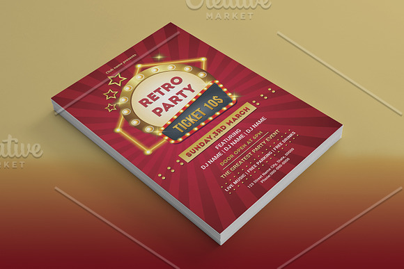 Retro Party Flyer V993 in Flyer Templates - product preview 3