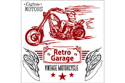 Vintage motorcycle labels, badges