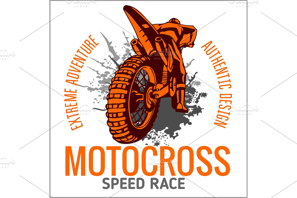 Motocross sport emblem in Illustrations - product preview 8