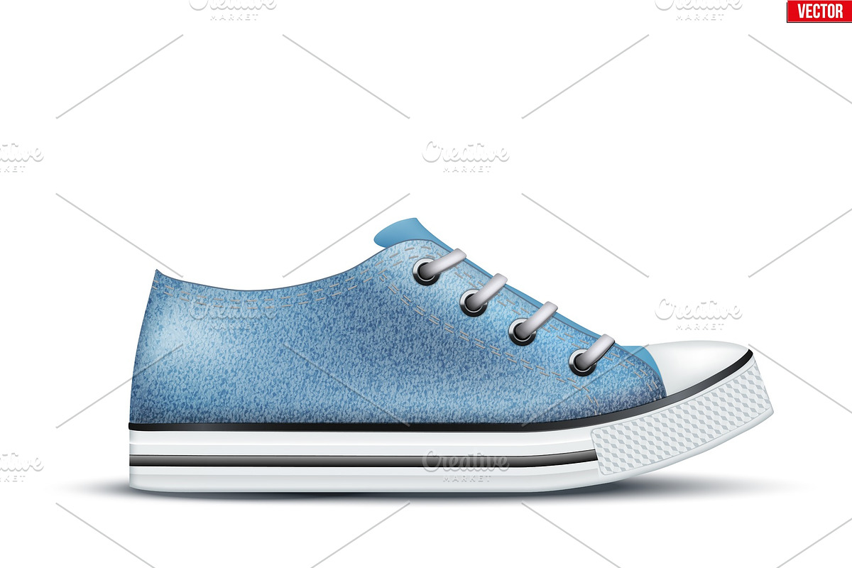 Canvas Denim Sneaker Mockup in Illustrations - product preview 8
