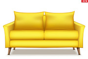 Modern yellow soft sofa