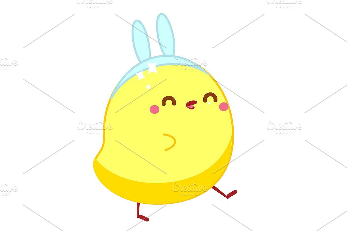 cute kawaii easter chicken in Icons - product preview 8
