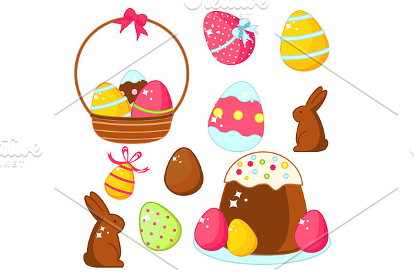 Easter food cute icons