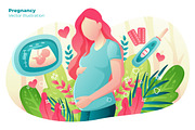 Pregnancy - Vector Illustration