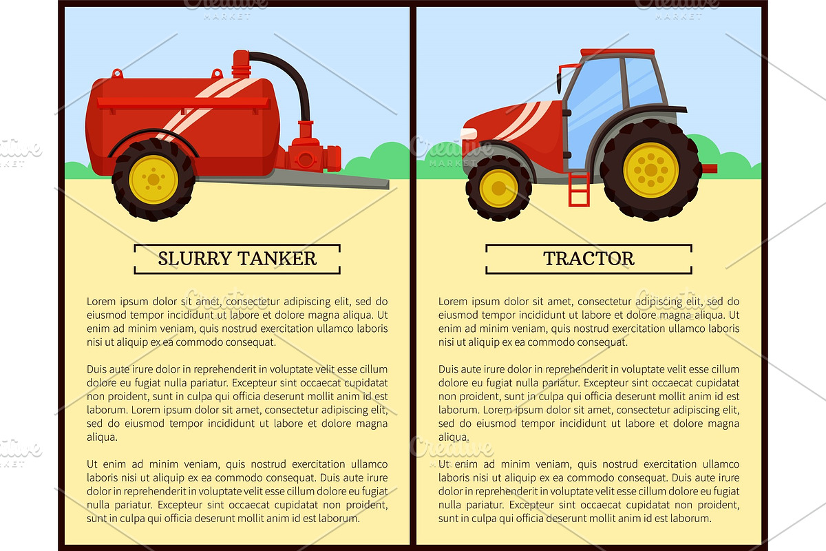 Agricultural Machinery Set, Cartoon in Illustrations - product preview 8