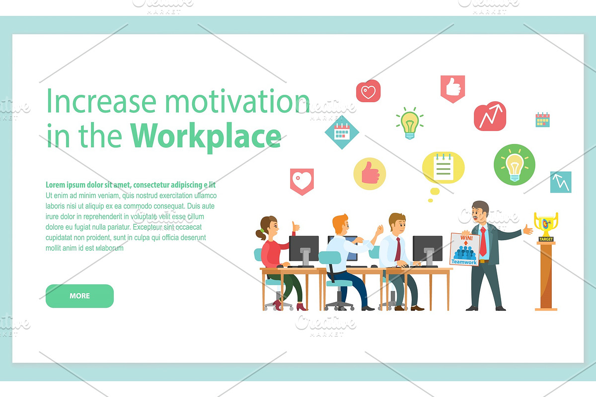 Increase Motivation in Workplace Web in Illustrations - product preview 8