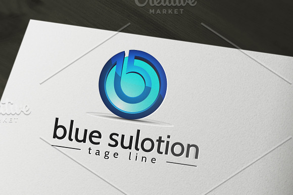 Blue Solution 3D Logo in Logo Templates - product preview 1