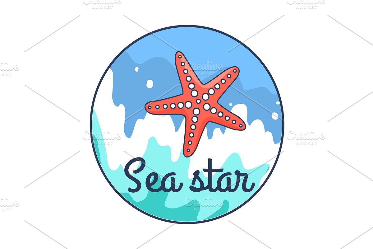 Poster Depicting Sea Star against in Illustrations - product preview 8