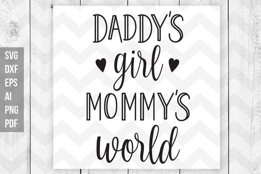Daddy's girl mommy's world svg/dxf