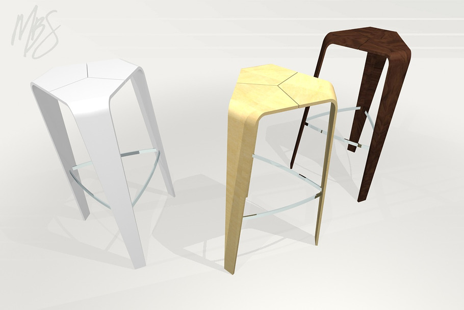 Modern Stool in Furniture - product preview 8