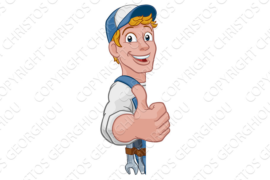Handyman Caretaker Construction Sign in Illustrations - product preview 8