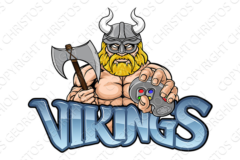 Viking Gamer Gladiator Warrior in Illustrations - product preview 8