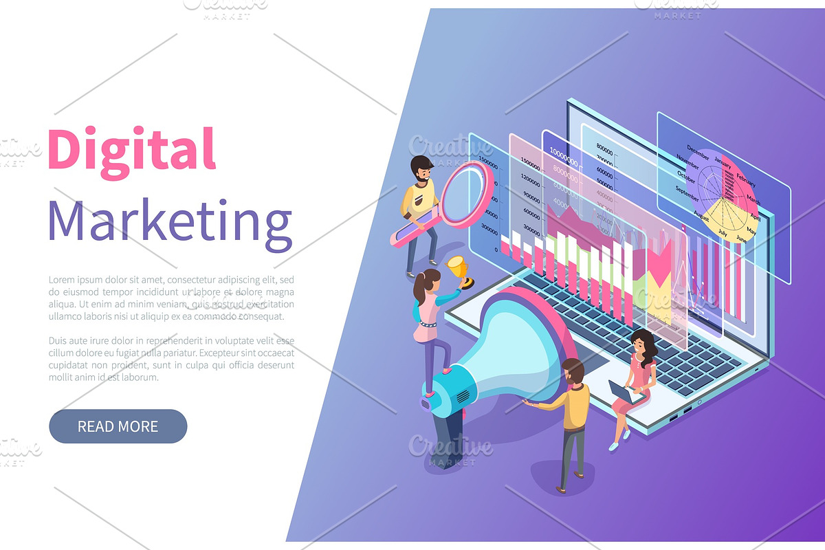 Digital Marketing Online Web Page in Illustrations - product preview 8