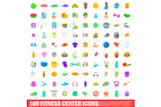100 fitness center icons set
