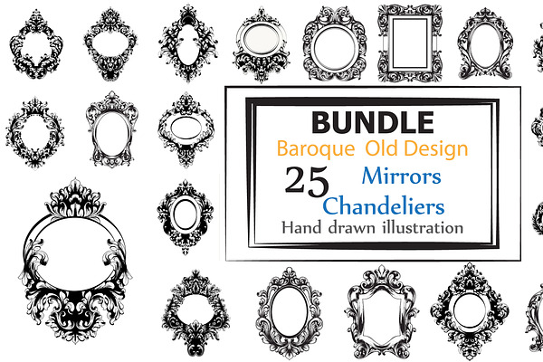 25 Bundle baroque mirrors