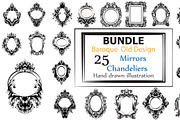 25 Bundle baroque mirrors