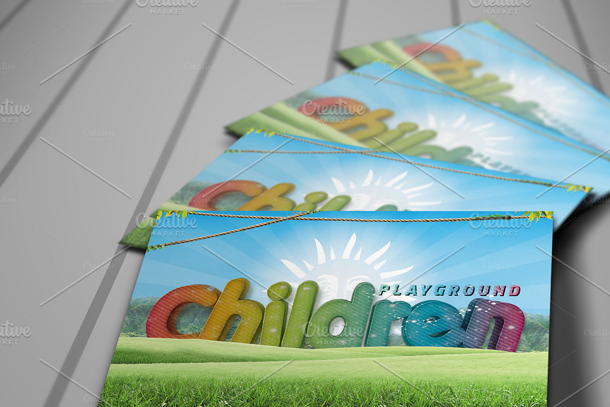 Children Playground Business Card in Business Card Templates
