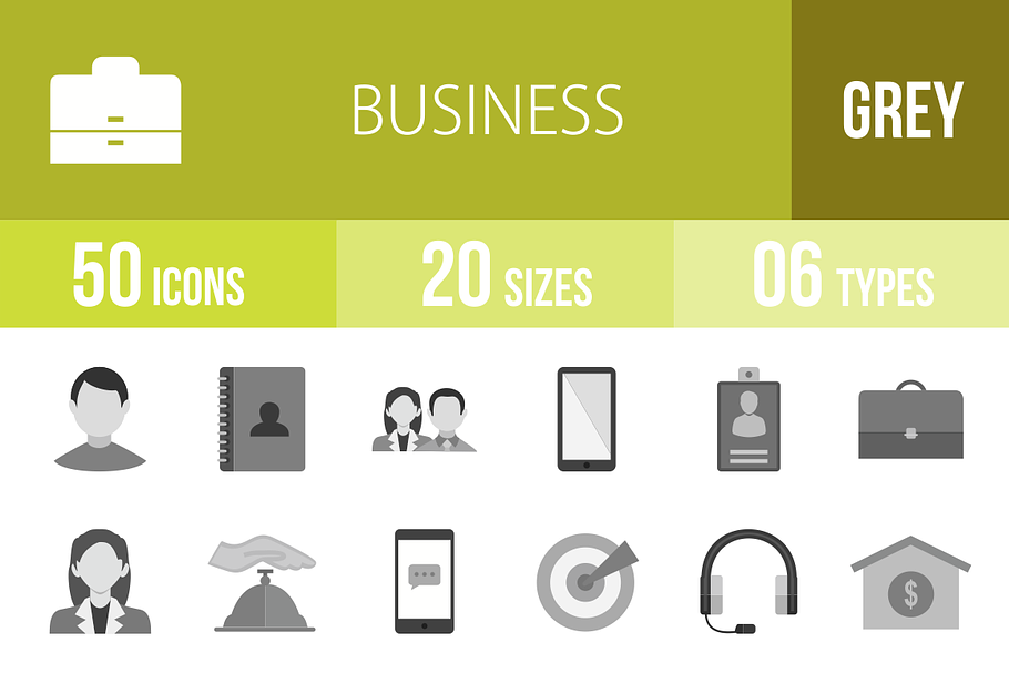 50 Business Greyscale Icons in Graphics - product preview 8