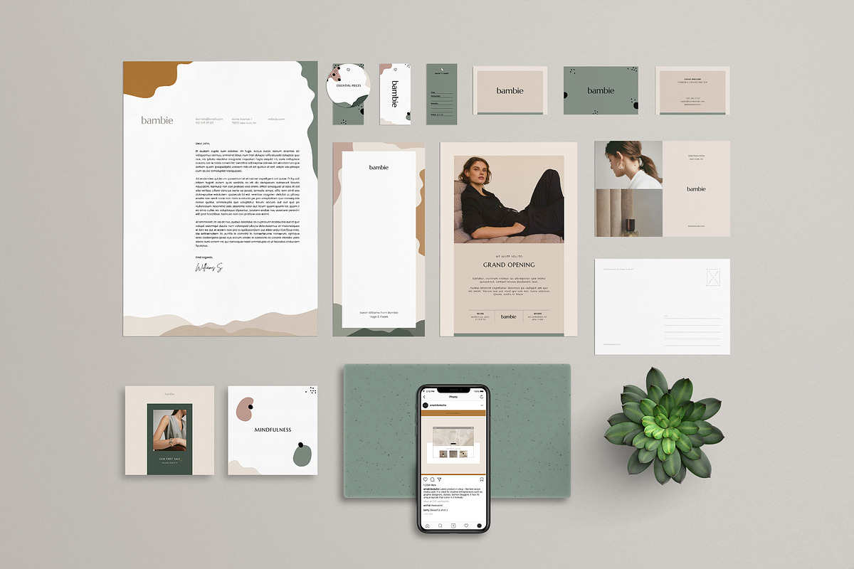 Bambie Brand Identity Pack in Stationery Templates - product preview 8