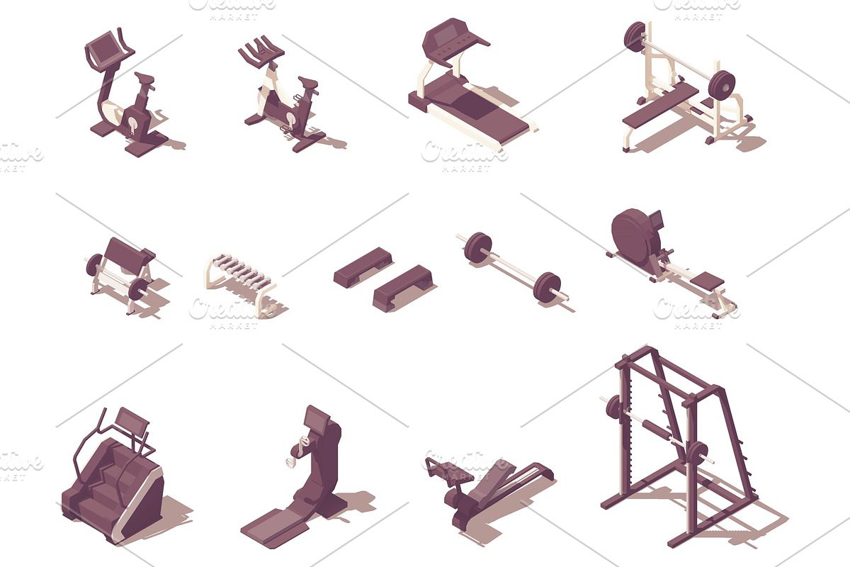 Vector gym exercise machines in Illustrations - product preview 8