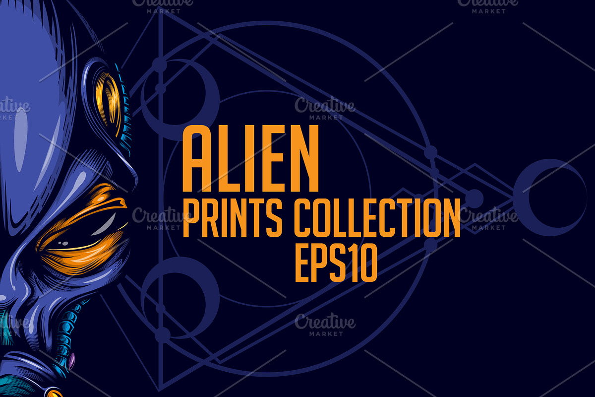 Alien prints collection in Illustrations - product preview 8