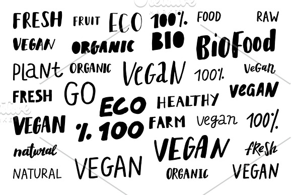 Vegans, farm food, vegetarians. in Illustrations - product preview 9