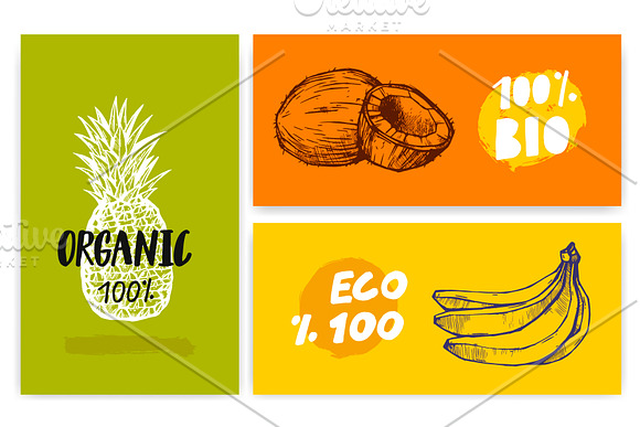 Vegans, farm food, vegetarians. in Illustrations - product preview 11