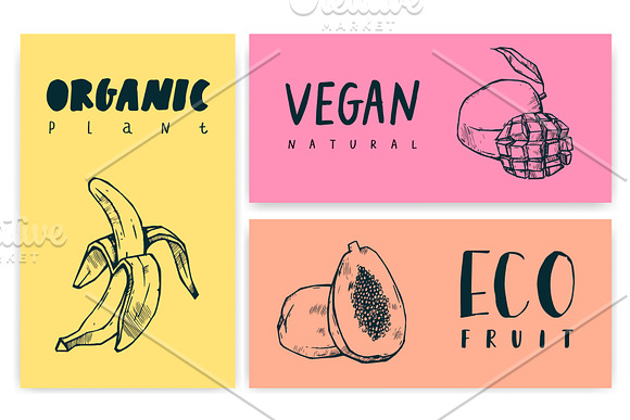 Vegans, farm food, vegetarians. in Illustrations - product preview 13