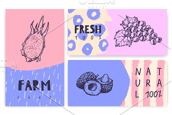 Vegans, farm food, vegetarians. in Illustrations - product preview 22
